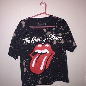 rolling stones cutout choker tee